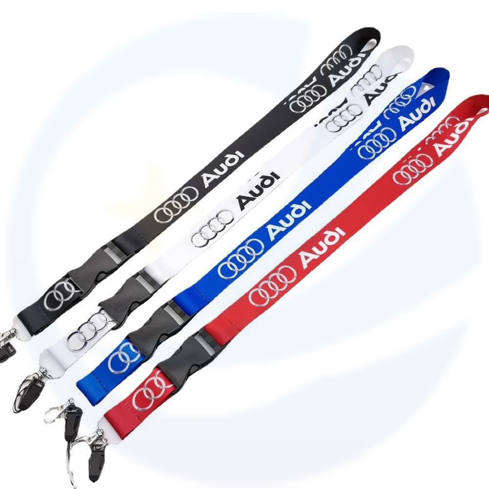 Hot Sale 2.5cm USA 및 독일 자동차 라벨 LONG LANYARD 휴대 전화 작업 카드 끈 자동차 로고 끈 끈