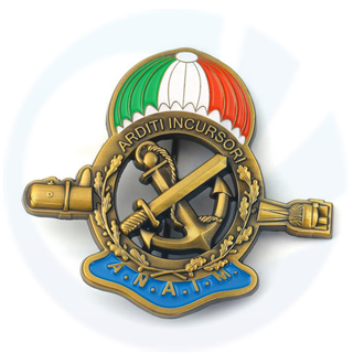 맞춤형 이탈리아 A.N.A.I.M. Associazione Nazionale Arditi Incursori Marina Navy Military Metal Badge 