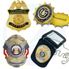 중국 도매 커스텀 로고 금속 기념품 보안관 파일럿 보안 책임자 방패 군 경찰 옷깃 핀 배지