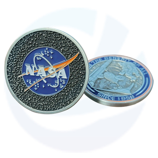 맞춤형 고품질 핫 판매 NASA 로고 Goddard Space Flight Center 최고 품질의 금속 예술 공예 에폭시 골드 도금 Honor Space Force Challenge Coin