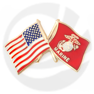 미국 및 USMC 플래그 핀
