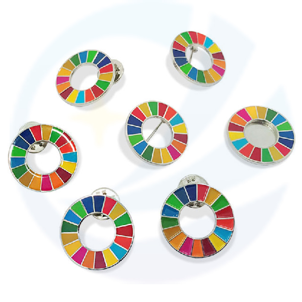 도매 고품질 SDG 에나멜 핀 마크 전문 SDGS 옷깃 핀 제조업체